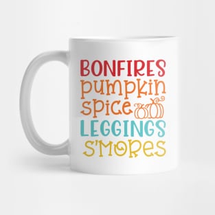 Bonfires Pumpkin Spice Leggings S'mores Halloween Fall Autumn Cute Mug